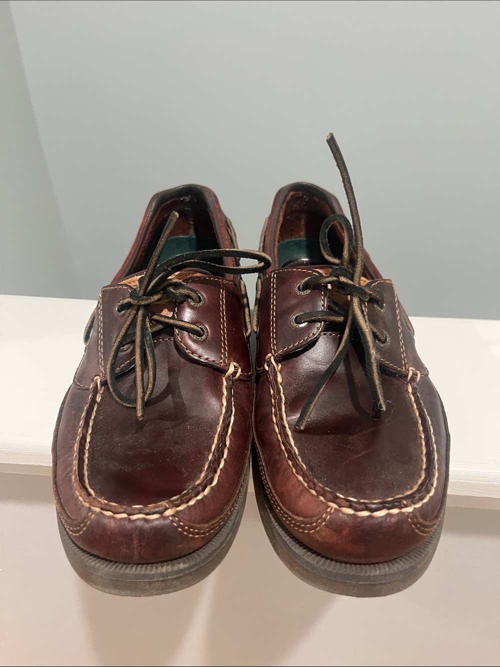 Sperry Dark Brown Leather Lace-Up Boat Shoes Mens 8.5 8 1/2 - Picture 8 of 13